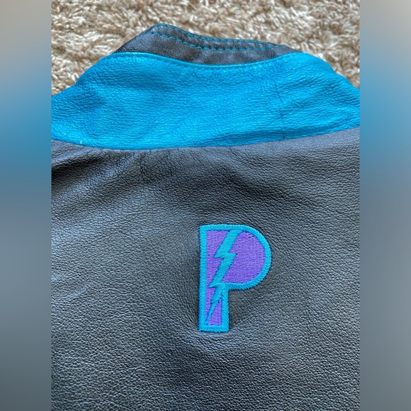 Vintage 1990’s NBA Charlotte Hornets Pro Player Leather Jacket Men’s Size SMALL - Picture 10 of 16